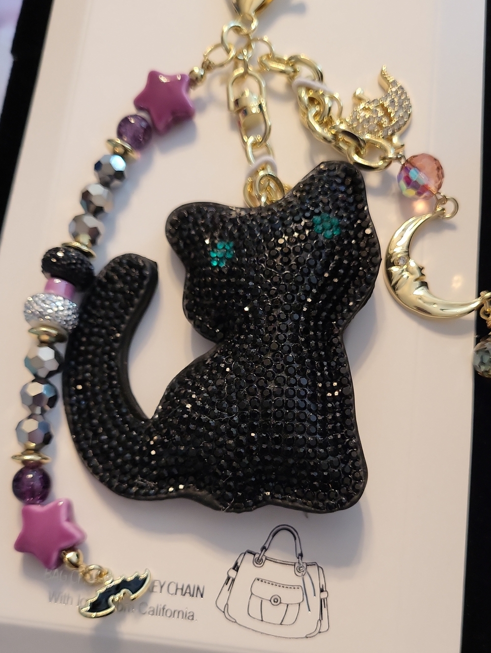eye candy Black Cat Keychain Bag Charm